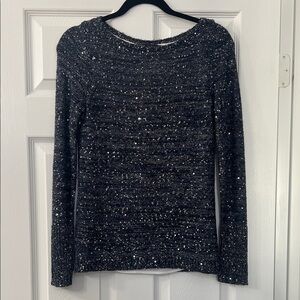 NWT WHBM Blue Sequin Sweater